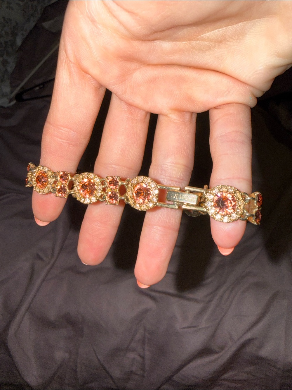 Givenchy Gold-Tone Bracelet with Rose Gold Crystal Accents